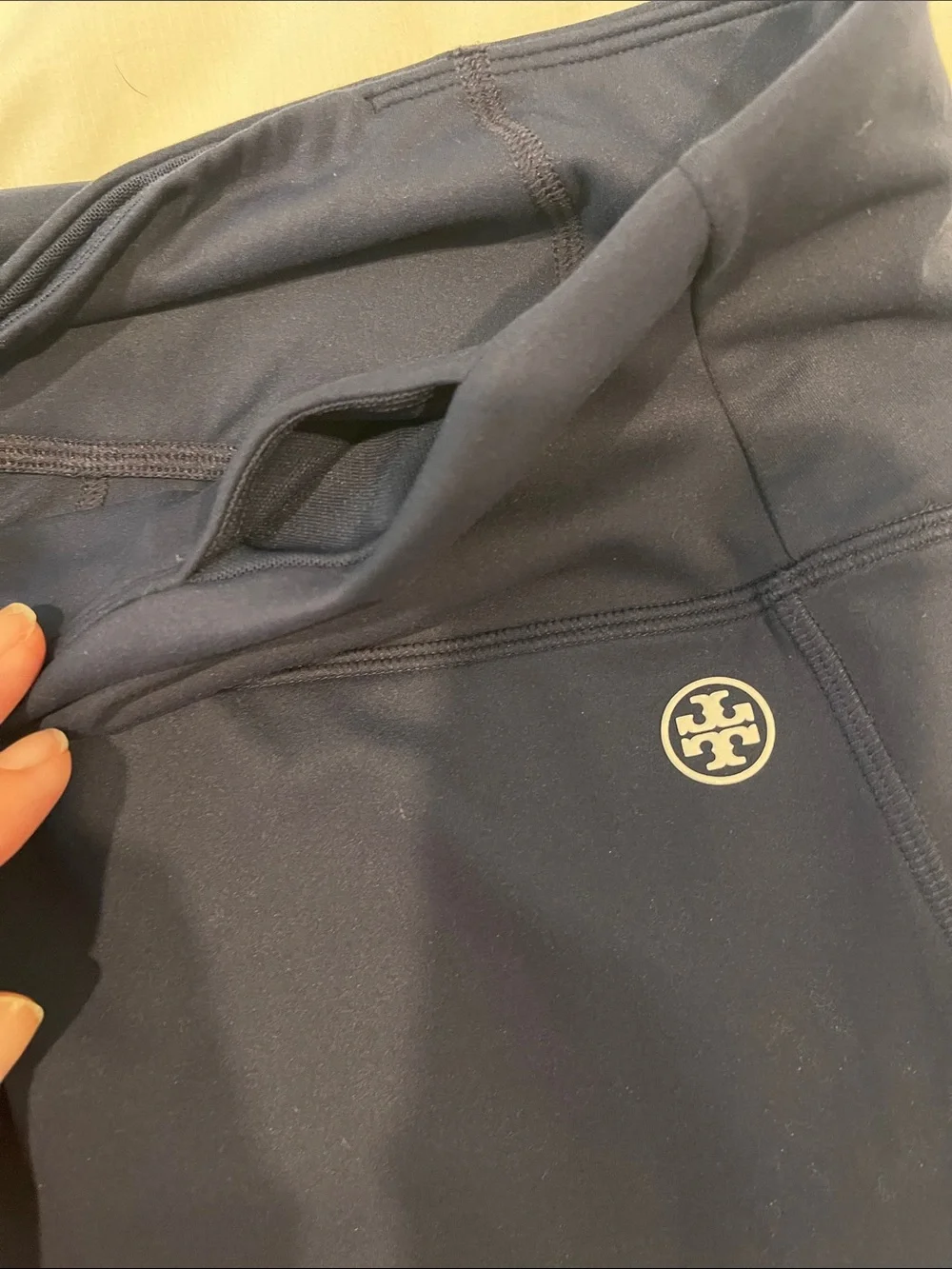 Tory Burch Sport | Navy with red stripes leggings Sz XL